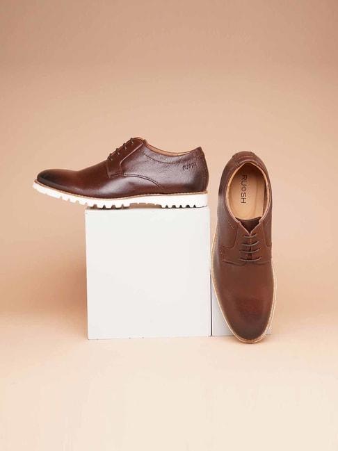 Ruosh Men's Brown Derby Shoes
