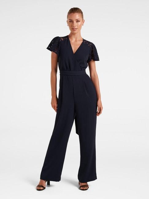 Forever New Navy Lace Jumpsuit