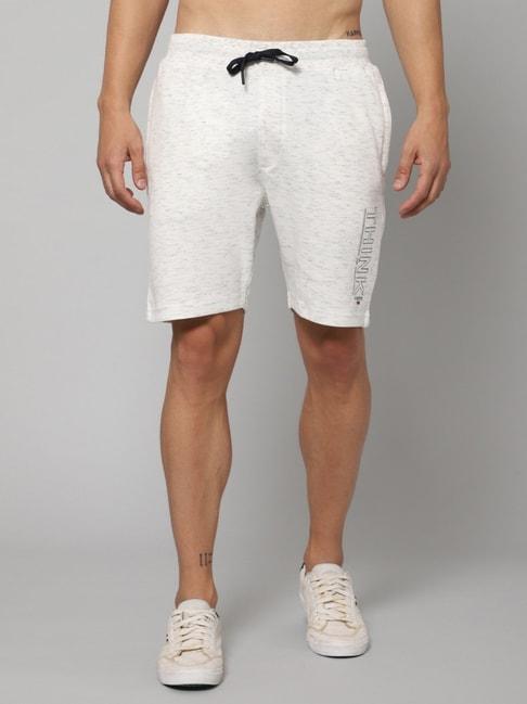 Cantabil Grey Cotton Regular Fit Printed Bermuda Shorts