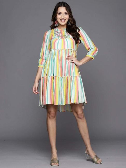 indo-era-multicolored-embroidered-shift-dress