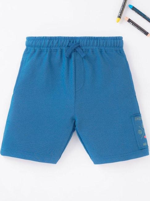 Ed-a-Mamma Kids Blue Cotton Printed Shorts