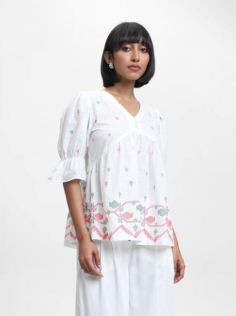 Bombay Paisley by Westside Printed Off White Tunic