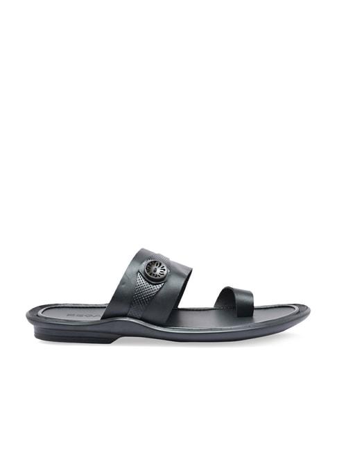 Regal Men's Black Toe Ring Sandals