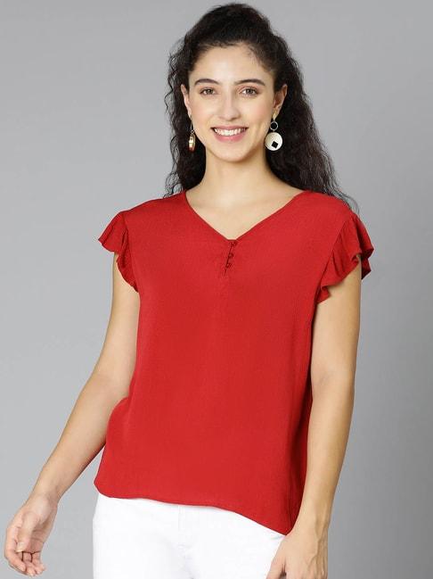 oxolloxo-red-regular-fit-top