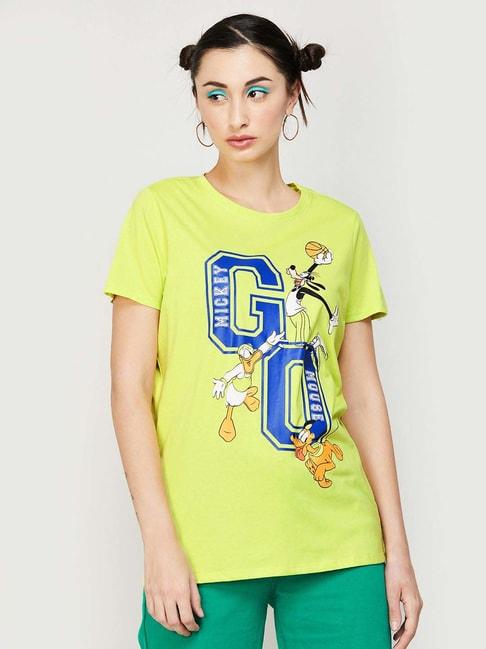ginger-by-lifestyle-lime-green-cotton-graphic-print-t-shirt