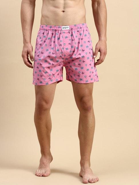 SHOWOFF Pink Cotton Slim Fit Printed Boxers