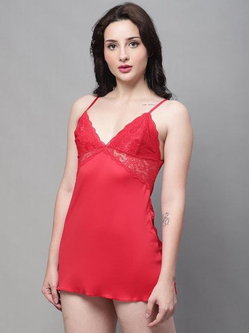Shararat Red Lace Work Babydoll