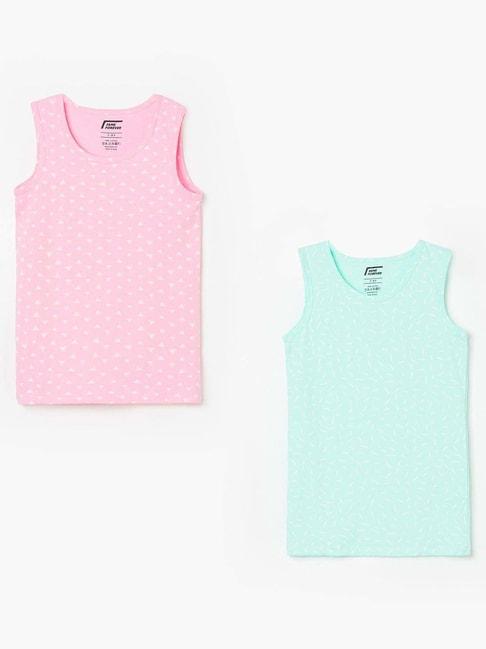 Fame Forever by Lifestyle Kids Pink & Blue Cotton Printed Vest