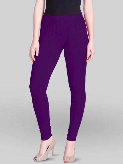 Lyra Purple Cotton Full Length Leggings