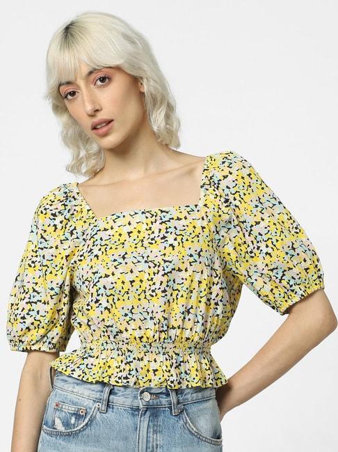 only-yellow-floral-peplum-top