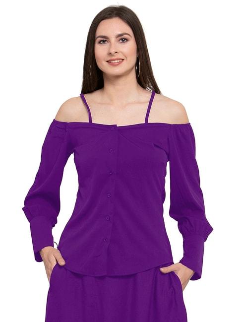 patrorna-purple-regular-fit-top