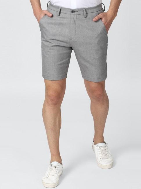 peter-england-grey--slim-fit-self-pattern-shorts