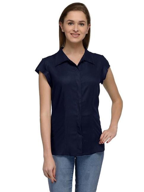 patrorna-navy-regular-fit-shirt