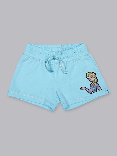 Kidsville Light Blue Printed Shorts