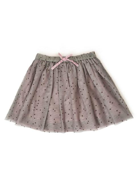 MiArcus Kids Grey & Pink Printed Skirt