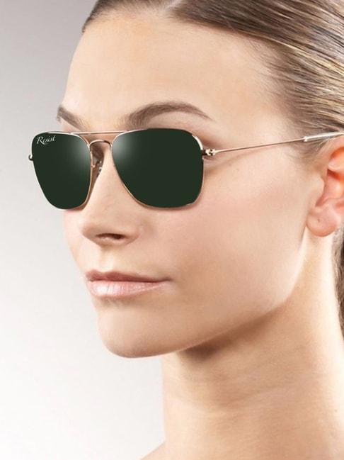 Resist Eyewear Green Rectangular Unisex Sunglasses