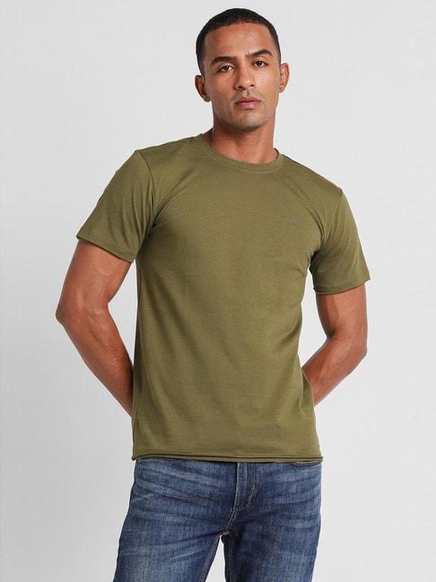 peter-england-jeans-green-cotton-slim-fit-t-shirt