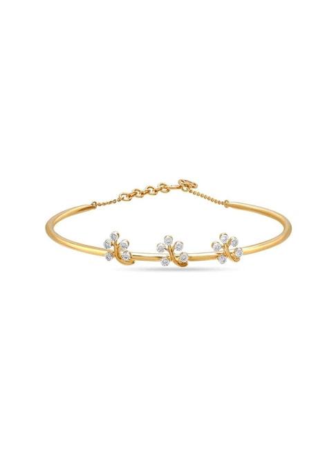 Mia By Tanishq Nature's Finest 14k Yellow Gold Sunlit Leaves In Diamond Classic Bangle