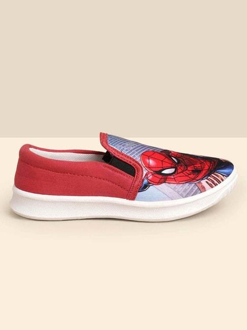 Kidsville Spiderman Printed Red & Blue Casual Slip-Ons