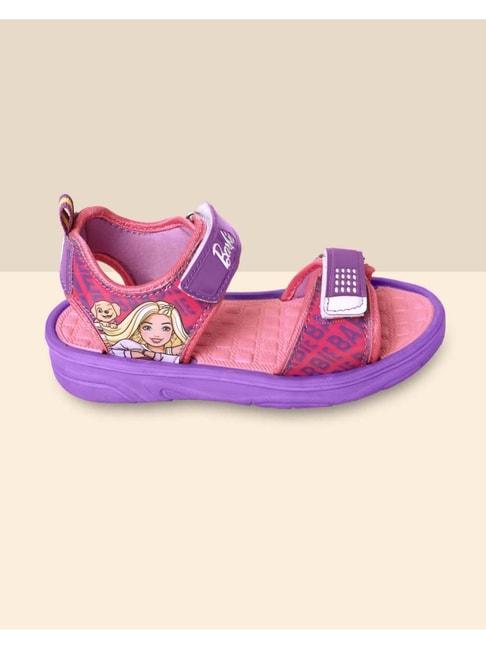 Kidsville Barbie Printed Purple & Pink Floater Sandals
