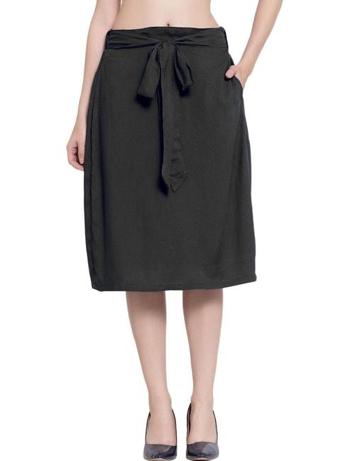 PATRORNA Black Midi Skirt