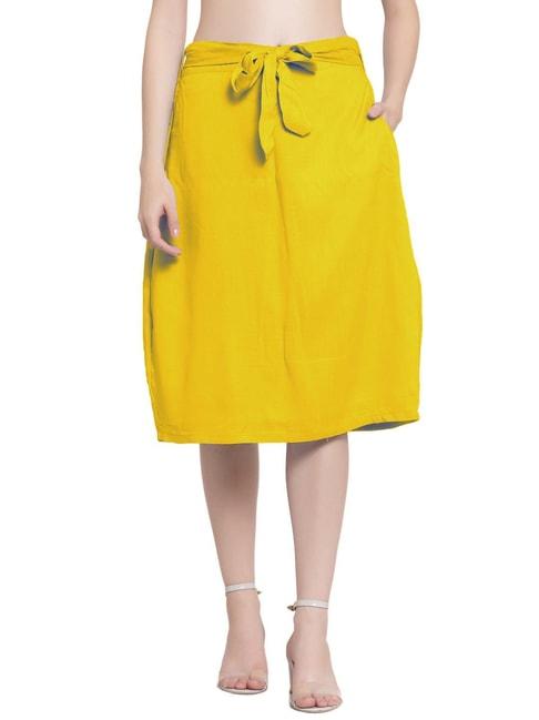 PATRORNA Mustard Midi Skirt