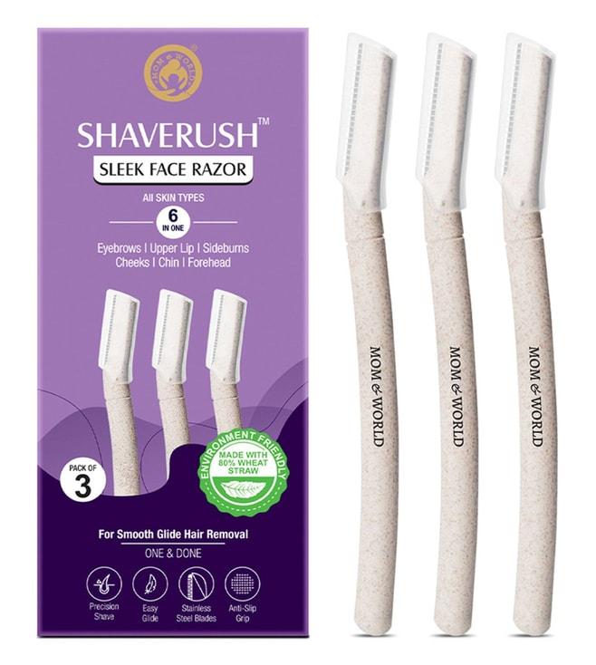 Mom & World ShaveRush Sleek Face Razor - Pack of 3