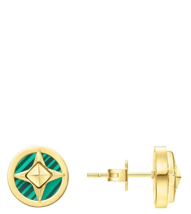 police-gold-lucky-star-studs