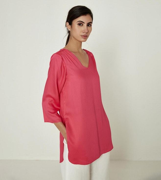 Ancestry Pink Solid Straight Tunic