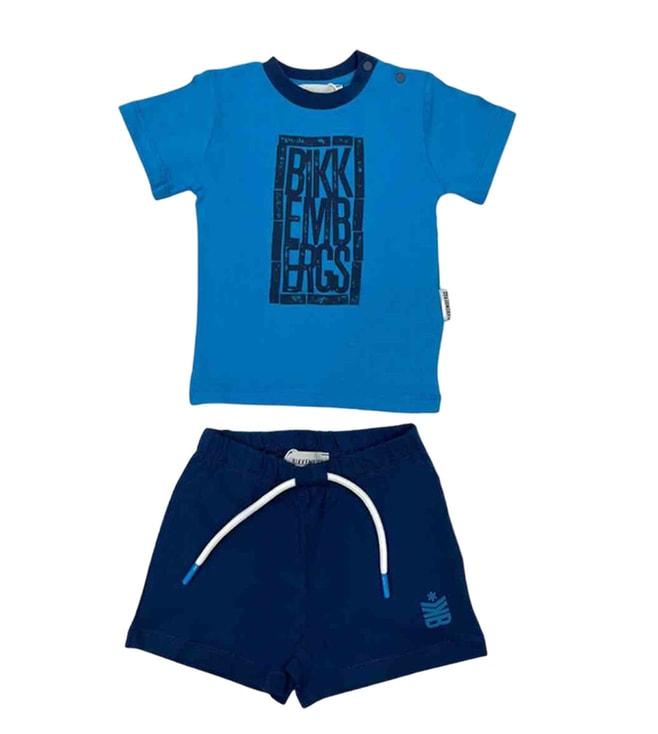 Bikkembergs Kids Blue Logo Fitted Fit T-Shirt & Shorts Set