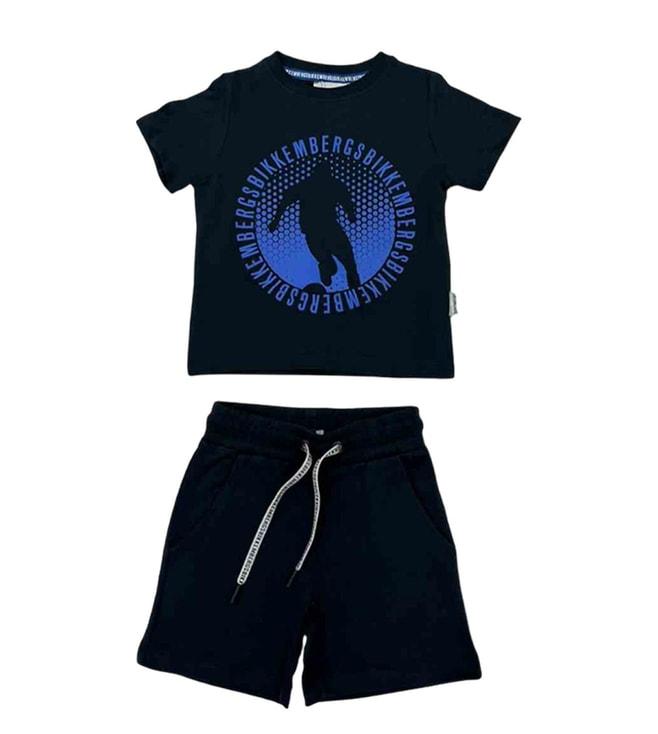Bikkembergs Kids Blue Logo Straight Fit T-Shirt & Shorts Set