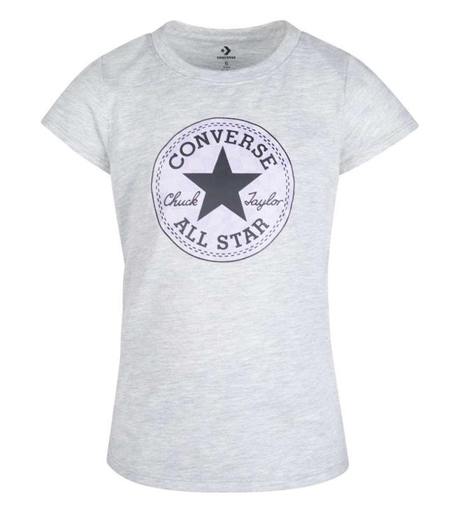 Converse Kids Heather Grey Printed T-Shirt