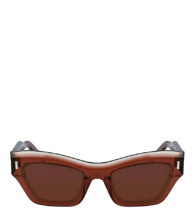 Calvin Klein CK2350360154S Brown UV Protected Cat Eye Sunglasses for Women