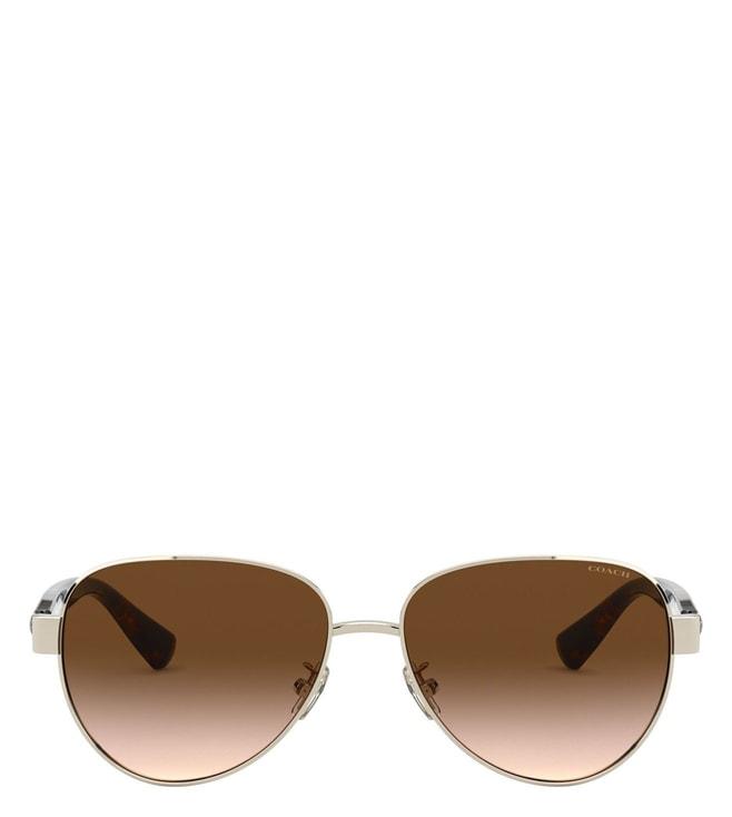Coach 0HC711190051357 Brown DOWNTOWN UV Protection Pilot Sunglasses for Women