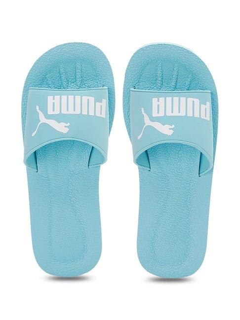 puma-women's-purecat-hero-blue-slides