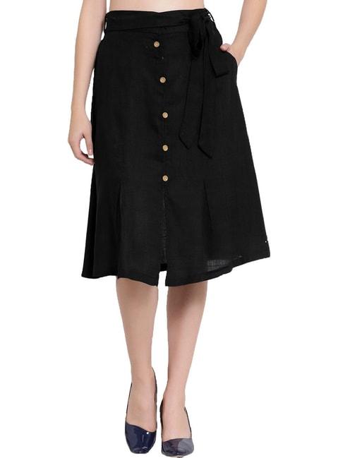 PATRORNA Black Midi Skirt