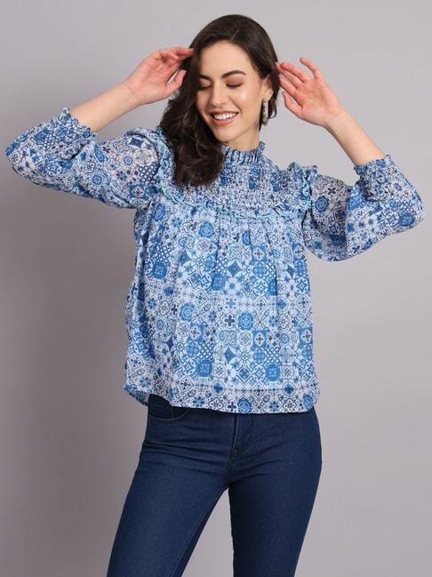 The Dry State Blue Printed Top