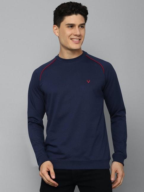 Allen Solly Navy Regular Fit Cotton Sweatshirt