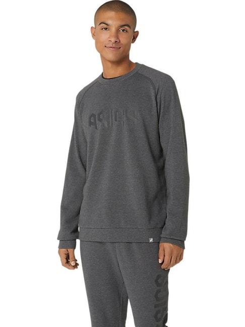 asics-graphite-grey-heather-regular-fit-printed-sweatshirt