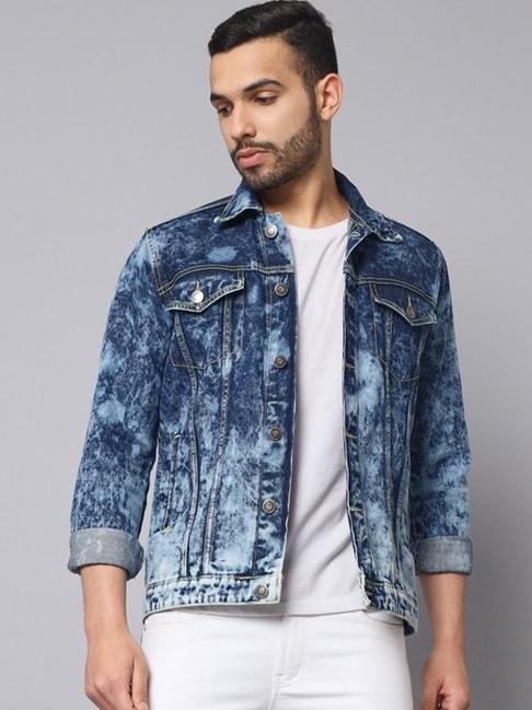 the-dry-state-blue-regular-fit-self-pattern-denim-jacket