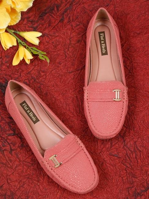 Flat N Heels Women's Pink Casual Loafers