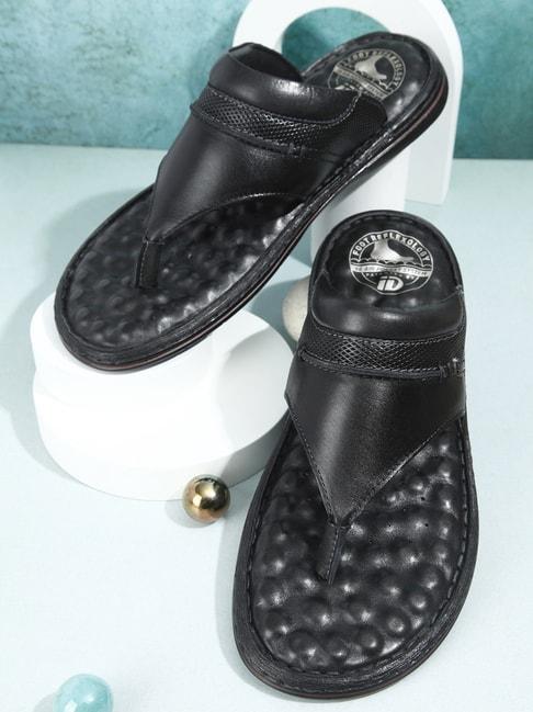 ID Men's Black Thong Sandals