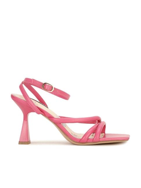 Bata Women's Pink Ankle Strap Stilettos