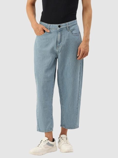 Bene Kleed Blue Cotton Loose Fit Jeans