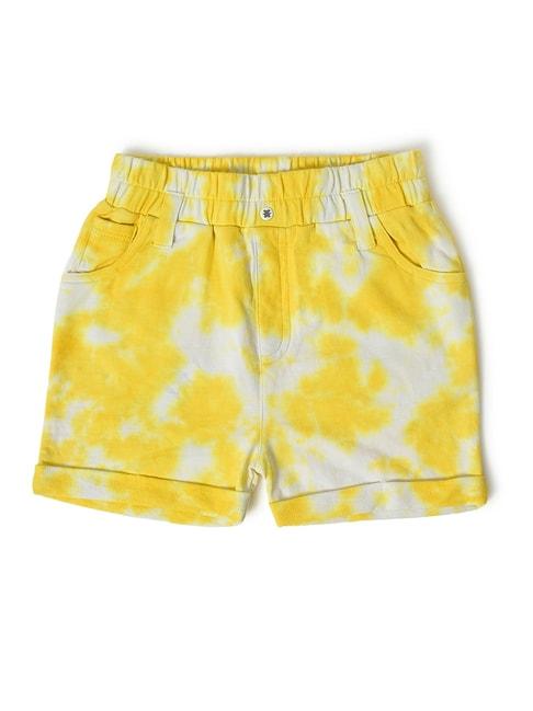 MiArcus Kids Yellow & White Tie-Dye Shorts