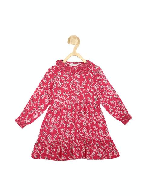 peter-england-kids-pink-floral-print-full-sleeves-dress