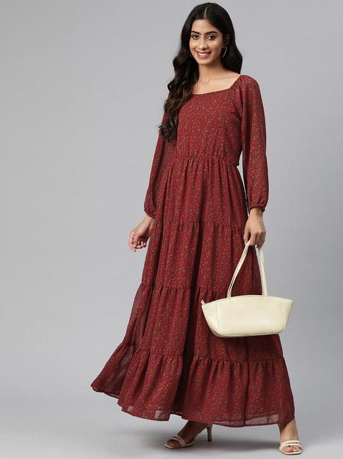 cottinfab-maroon-floral-print-maxi-georgette-dress