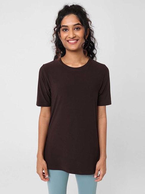 blissclub-brown-relaxed-fit-sports-t-shirt