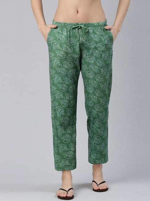Enamor Green Printed Lounge Pants