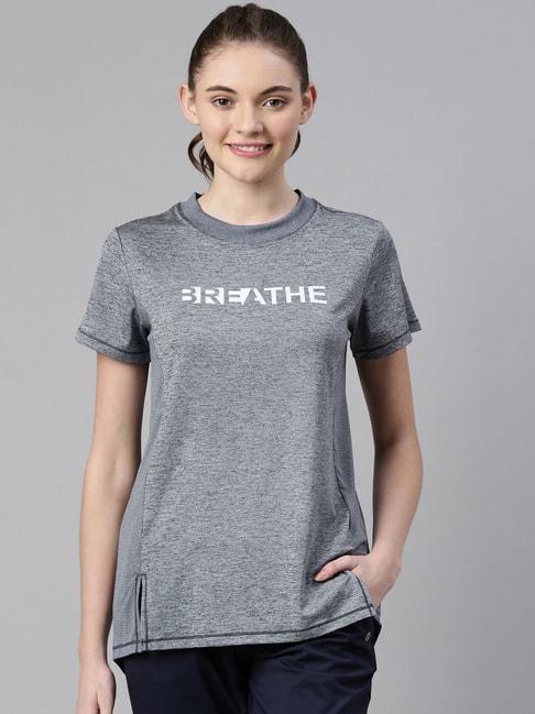 Enamor Slate Grey Graphic Print Sports T-Shirt